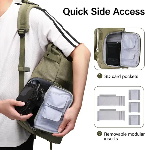 Miniatura 3 de MOSISO Mochila para cámara DSLR/SLR/SLR/sin espejo con soporte para trípode y compartimento para laptop de 15 a 16 pulgadas y mango de poliuretano