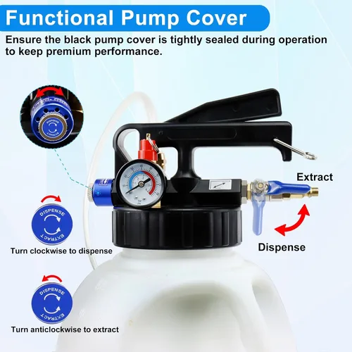 Miniatura 3 de JoyFans Extractor y dispensador de bomba de fluido de transmisión neumática de 10L, sistema de transferencia de aceite de caja de cambios, kit