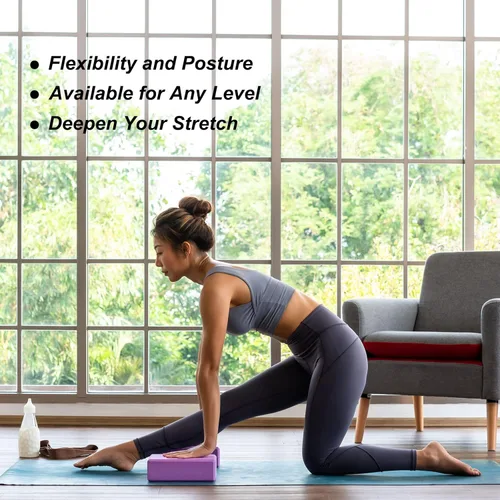 Miniatura 4 de uxcell Bloque de yoga - Ladrillo de espuma EVA de alta densidad ligero para principiantes, yoguis, pilates, meditación Azul