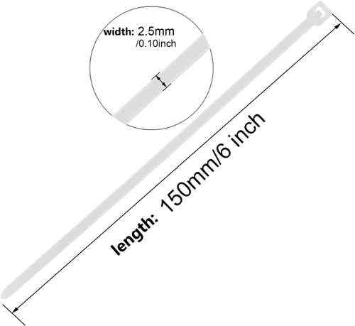 Miniatura 2 de Armpow Brida de cremallera púrpura de 6 pulgadas, 1000 unidades, 18 libras, brida de cremallera pequeña a media, brida de nailon PA66 resistente a