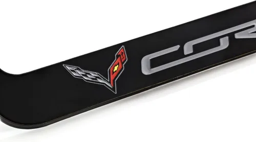 Miniatura 2 de Chevrolet Corvette C7 Logo & Wordmark, marco de placa negro de 2 agujeros