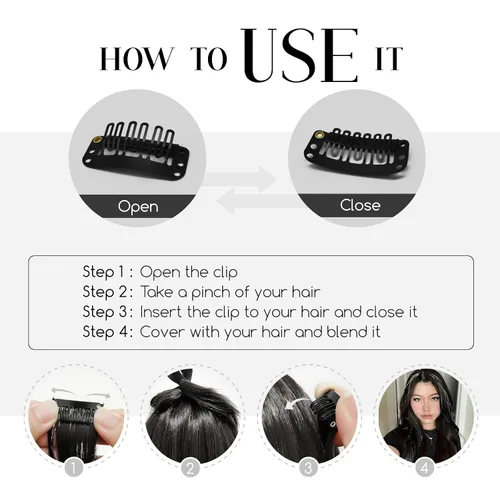 Miniatura 6 de Dreamlover Extensiones de cabello con brillantina para niñas, accesorios para el cabello para mujeres, 24 piezas