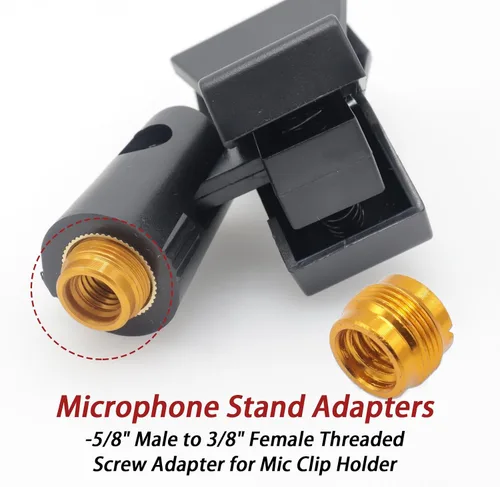 Miniatura 4 de CashBeat Paquete de 3 adaptadores de soporte de micrófono, adaptador de tornillo roscado macho de 5/8 pulgadas a hembra de 3/8 pulgadas para soporte