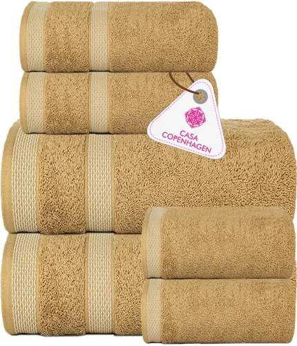Miniatura 37 de CASA COPENHAGEN Solitaire 6Pcs 100% Egyptian Cotton Large Designer Towels Gift Set- Dusty Blue, 600GSM, 2Bath 2Hand 2Washcloths, Bath Towels for