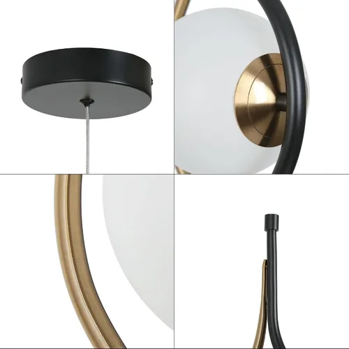 Miniatura 5 de Blakc and Gold - Lámpara colgante LED para isla de cocina, comedor, dormitorio, 360 lúmenes