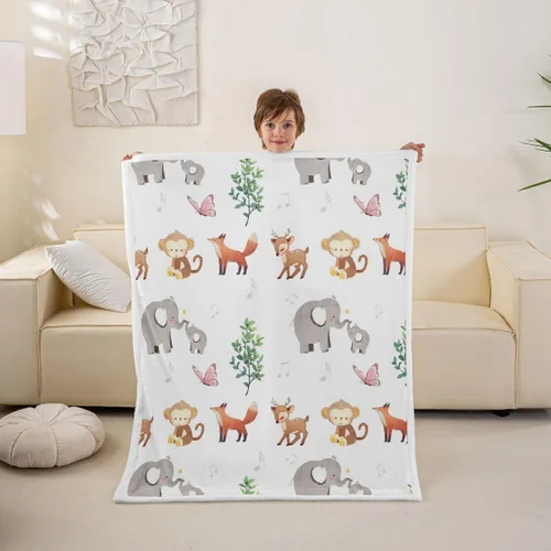 Miniatura 22 de Erosebridal - Mantas de bebé unisex para niños y niñas, mantas de guardería de animales de granja de minky 40x50, manta sherpa con diseño de tractor