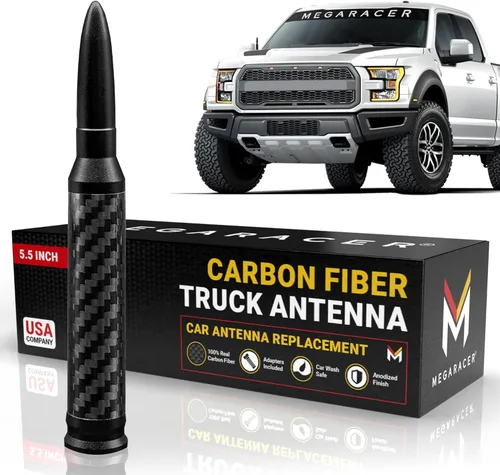 Miniatura 11 de Antena de bala de 50 calibre anodizada para camión - Compatible con Ford F150 F250 Bronco RAM 1500 Chevy Silverado GMC Sierra Tundra Tacoma
