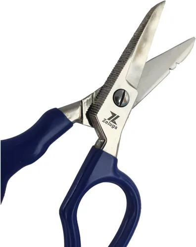 Miniatura 4 de Zeluga 12-229 Tijera de electricista de acero inoxidable resistente de 5 pulgadas con mango ergonómico