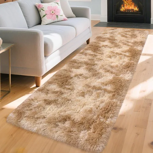 Miniatura 16 de Alfombras de pasillo beige de 2 x 6 pies para dormitorio, sala de estar, alfombra de felpa suave y esponjosa, alfombra de pasillo para pasillos