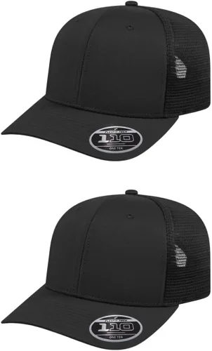 Miniatura 81 de Cap America i8502 Flexfit 110 Premium - Gorra de camionero de perfil medio con 6 paneles de malla trasera con protección UV y cierre ajustable Azul