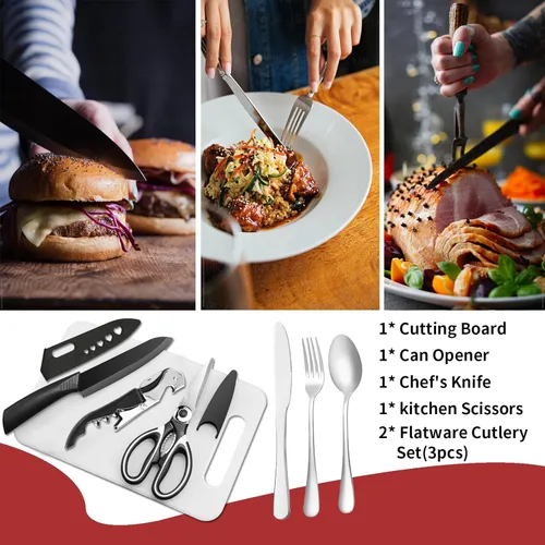 Miniatura 4 de Juego de utensilios de cocina portátil para acampar de 27 piezas, kit de utensilios de cocina de acero inoxidable para cocinar y asar al aire libre