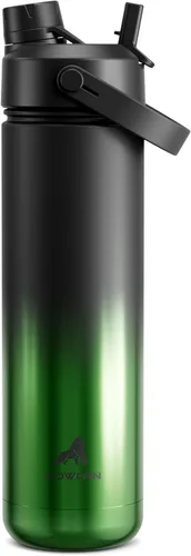 Miniatura 26 de POWCAN - Botella de agua térmica 2 en 1, sorbete y tapa con boquilla, antifugas, acero inoxidable sin BPA, apta portavasos automóvil, bebida fría 24