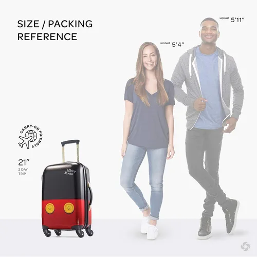 Miniatura 2 de American Tourister - Maleta rígida con ruedas giratorias de diseño Disney Pantalones Mickey Mouse Carry-On 21-Inch disney hardside equipaje
