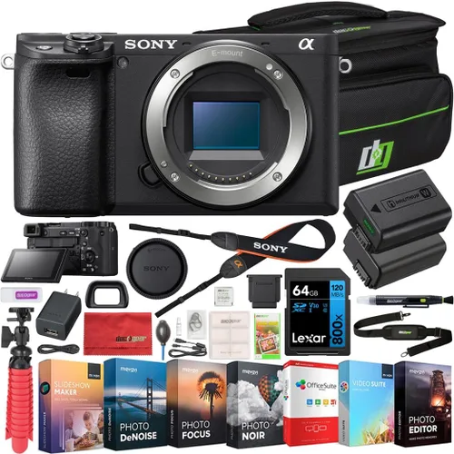 Miniatura 11 de Sony a6400 - Cámara sin espejo 4K con cuerpo de cámara APS-C ILCE-6400B, paquete con lente Sigma 30mm F1.4 DC DN C + micrófono condensador Deco Gear