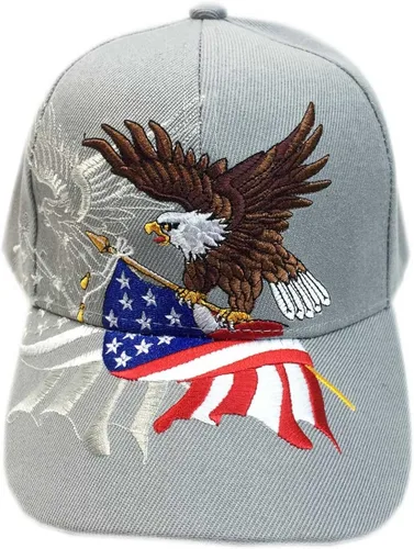 Bandera patriótica de Estados Unidos de América, rojo, blanco, azul, estrellas voladoras, pájaros, gorra de béisbol, bordado 3D