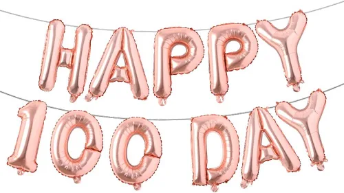 Miniatura 8 de Juego de globos de papel de aluminio con letras del alfabeto, pancarta de feliz 100 días, suministros de decoración para fiesta de cumpleaños (rojo)