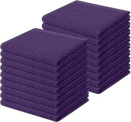 Miniatura 73 de Homaxy Paños de cocina de 100% algodón con tejido de gofre, ultra suaves, absorbentes, de secado rápido, 12 x 12 pulgadas, paquete de 6, amarillo