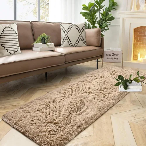 Miniatura 49 de DweIke Alfombras Shag Esponjosas Azules para Dormitorio Sala de Estar, 5x8 Grande Suave Felpa Tie-Dye Azul Cielo para Niñas y Niños, Alfombra Azul
