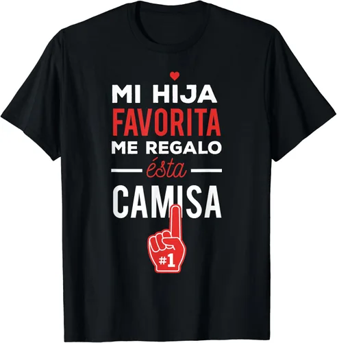 Camiseta Mi Hija Favorita me Regalo esta Camisa Dia del Padre, Negro, S