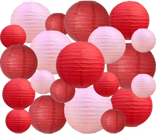 Miniatura 11 de BEISHIDA 16 piezas de linternas de papel multicolores, redondas y colgantes, estilo chino/japonés, para bodas, cumpleaños, baby shower, aulas