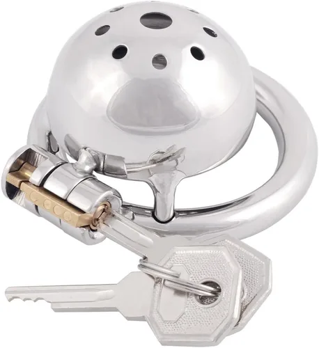 Miniatura 9 de Dispositivo de Castidad de Metal TERNENCE para Hombres, Cinturón de Castidad Cómodo con Bloqueo de Virginidad y Jaula Pequeña C240