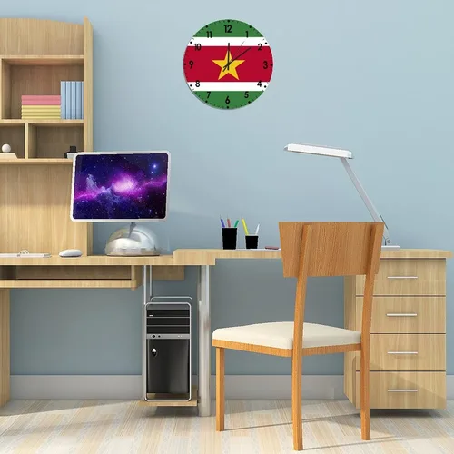 Miniatura 355 de Cheyan Reloj de pared con bandera de Canadá de 12 pulgadas, silencioso, sin tictac, de PVC, funciona con pilas, reloj redondo decorativo, regalo