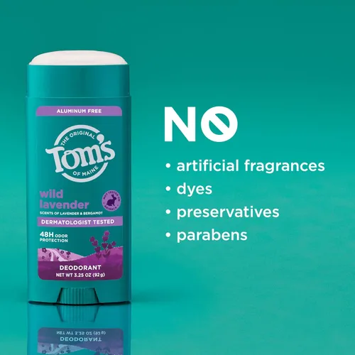 Miniatura 7 de Tom's of Maine Wild Lavender - Desodorante natural para hombres y mujeres, sin aluminio, sin fragancias, tintes ni conservantes artificiales, sin