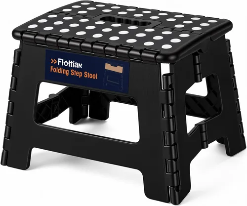 Miniatura 21 de Flottian Taburete plegable de 9 pulgadas para adultos y niños con capacidad para hasta 300 libras, taburetes plegables antideslizantes con asa