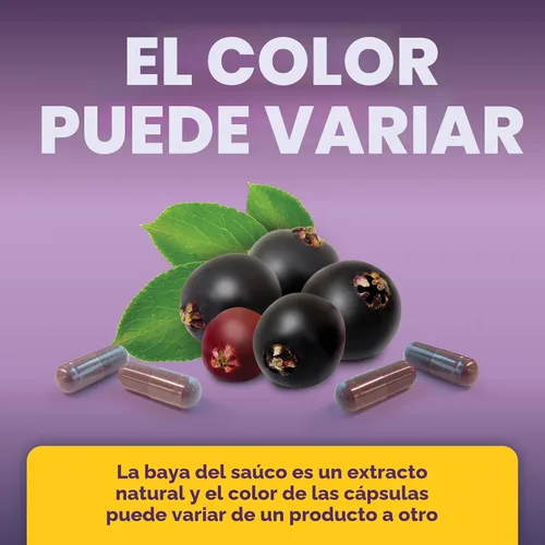 Miniatura 7 de Viva Naturals Saúco con vitamina C y zinc para adultos - 5 en 1 Cápsulas de saúco negro Sambucus con vitamina D3 5000 UI Suplemento de inmunidad