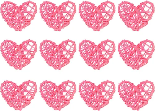 Miniatura 11 de MECCANIXITY 12 piezas de jarrón de ratán en forma de corazón de ratán natural para decoración del día de San Valentín, decoración del hogar, boda