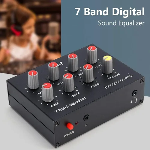 Miniatura 3 de EQ-7 Amplificador de auriculares de audio para automóvil Ecualizador de ecualizador de 7 bandas Ecualizador de audio de 2 canales Ecualizador