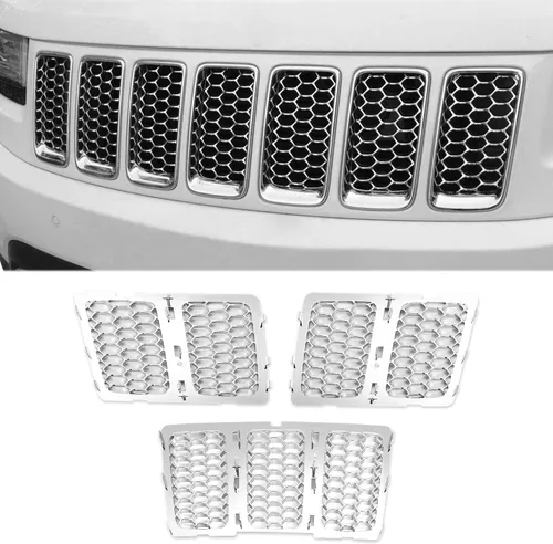 Miniatura 5 de Rejilla delantera de malla tipo panal de JeCar para Jeep Grand Cherokee 2014-2016