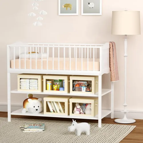 Miniatura 5 de Homsorout Contenedores de almacenamiento con tapas, organizadores pequeños de tela con ventana, contenedores de almacenamiento plegables para ropa