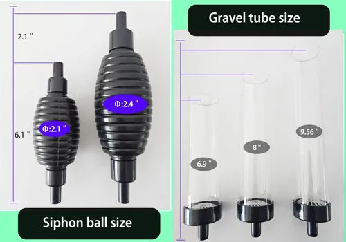 Miniatura 6 de Aspirador de sifón de acuario de 5 pies, bomba de sifón de mano, cambiador de agua para limpieza de peceras, grava y arena