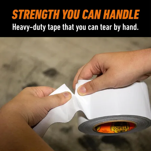 Miniatura 5 de GORILLA Tape Tough & Wide, Cinta adhesiva blanca, 7.32 cm x 22.86 m (paquete de 1) - Resistente para uso pesado y resistente a la intemperie
