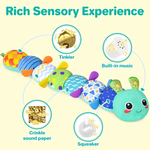 Miniatura 2 de KMUYSL Juguetes para bebés de 0-6 y 6-12 meses, juguete sensorial con música y animales de peluche para 0 1 2 3 4 5 6+ meses, juguete de peluche
