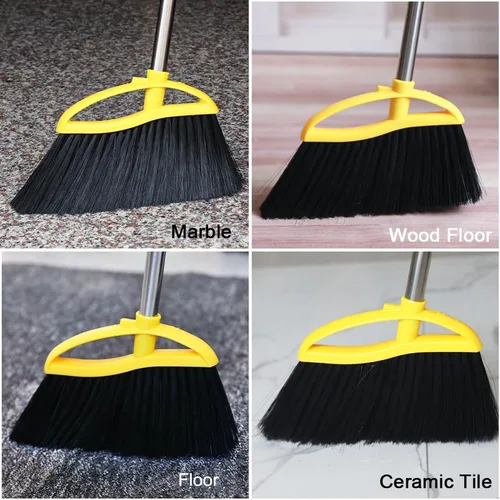 Miniatura 8 de Escoba de cerdas suaves para interiores, escoba angular con mango largo, escobas de barrido suave para pisos, escoba de cocina