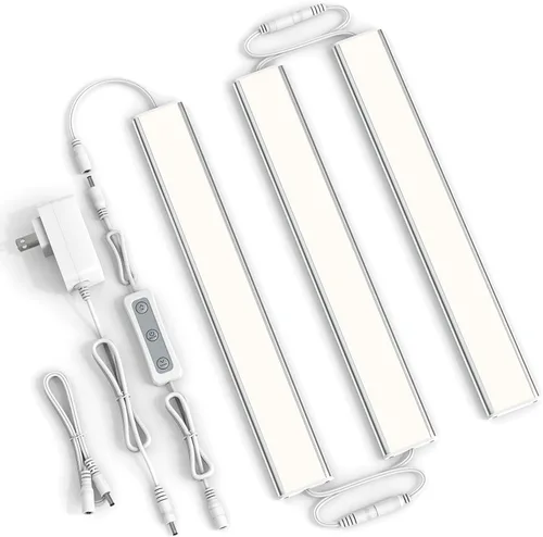 Miniatura 20 de ASOKO Iluminación LED regulable para debajo del armario para cocina, 6 barras de luz LED de 12 pulgadas, luz LED de armario blanca cálida 3000 K, 12