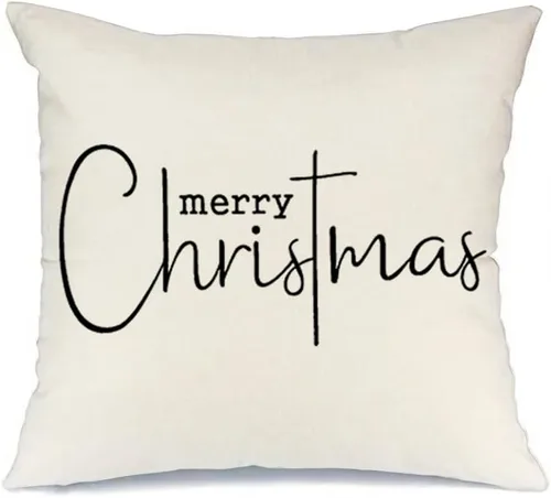 Miniatura 14 de RABUSOFA Fundas de almohada de Navidad con mensaje de Feliz Navidad, decoraciones para el invierno, fundas de almohada decorativas, fundas