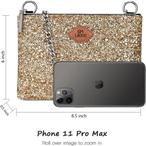 Miniatura 4 de GM LIKKIE Bolso de mano cruzado para mujer, bolso de noche con purpurina, bolso de boda con lentejuelas para fiesta