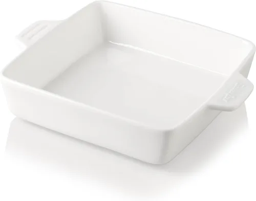 Miniatura 28 de Sweejar Plato de Cerámica para Hornear, Bandeja Rectangular Pequeña para Hornear con Asas Dobles, 20 Oz para Cocinar, Brownie, Cocina, 6.5 x 4.9 x
