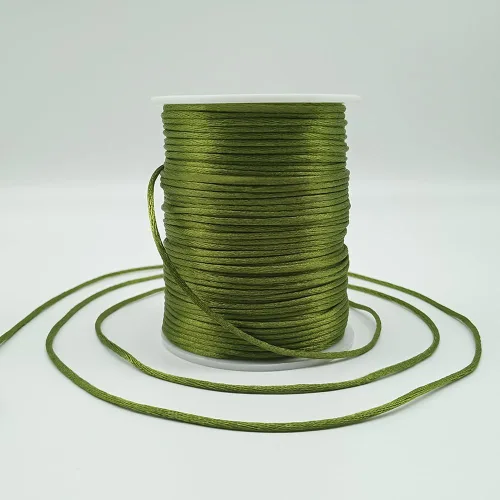 Miniatura 13 de 2 mm 330 Pies de Cordón de Nylon Satinado para Hacer Joyería, Pulseras, Collares, Hilo para Enhebrar, Rattail, Macramé, Kumihimo, Nudo Chino
