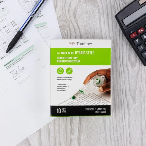 Miniatura 9 de Tombow 68721 MONO Hybrid cinta correctora, paquete de 10. Aplicador fácil de usar para correcciones instantáneas