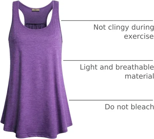 Miniatura 81 de Cestyle - Camiseta sin mangas para mujer, cuello redondo, corte holgado, para entrenamiento