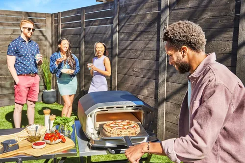 Miniatura 6 de ooni Cáscara de pizza de metal de aluminio de 12 pies, pelar ligero de 12 pulgadas con mango largo, girador de pizza rectangular