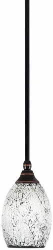 Miniatura 4 de Toltec Lighting Tallo Colgado Mini colgante, acabado de cobre negro, 3.5" cuadrado humo burbuja vidrio
