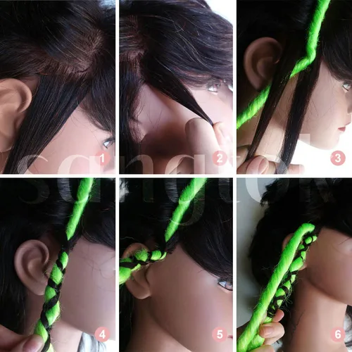 Miniatura 9 de 15 extensiones de rastas de doble extremo, 24 pulgadas, extensiones de rastas falsas de 0.6 pulgadas, color marrón degradado, extensiones de rastas
