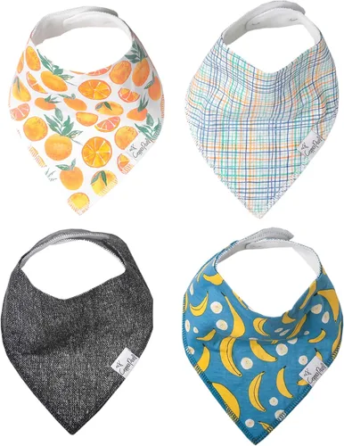 Miniatura 12 de Copper Pearl Baby Bibs 4 Pack, Printed Bandana Drool Bibs for Baby Girl & Boy, Soft Cotton Drooling Teething Bibs Claire