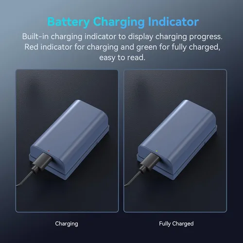 Miniatura 8 de SMALLRIG Batería USB-C de repuesto de 3500 mAh para Sony NP-F550, 3H completamente cargada, fuente de alimentación para luces LED, monitores, Azul