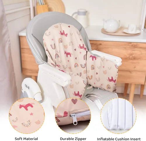 Miniatura 2 de Cojín para silla alta con funda para IKEA Antilop Bebés Niños Infantes Inflable y Reversible Cojín Inflable Integrado Rosa
